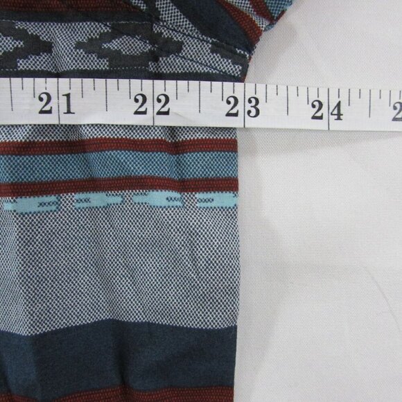 Cruel Denim Women's XL Long Sleeve Aztec Stripe Print Snap Western Shirt Navy Bl - Picture 4 of 5